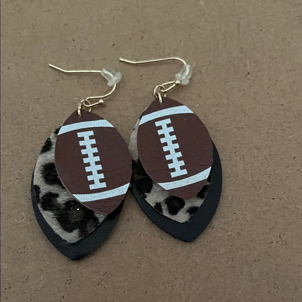 Football Leopard Print Earrings